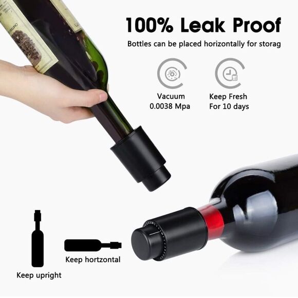 Wine Accessories 4 pc Set - Aerator, Stainless Steel Ice Cubes, 2 Stoppers - Picture 6 of 16